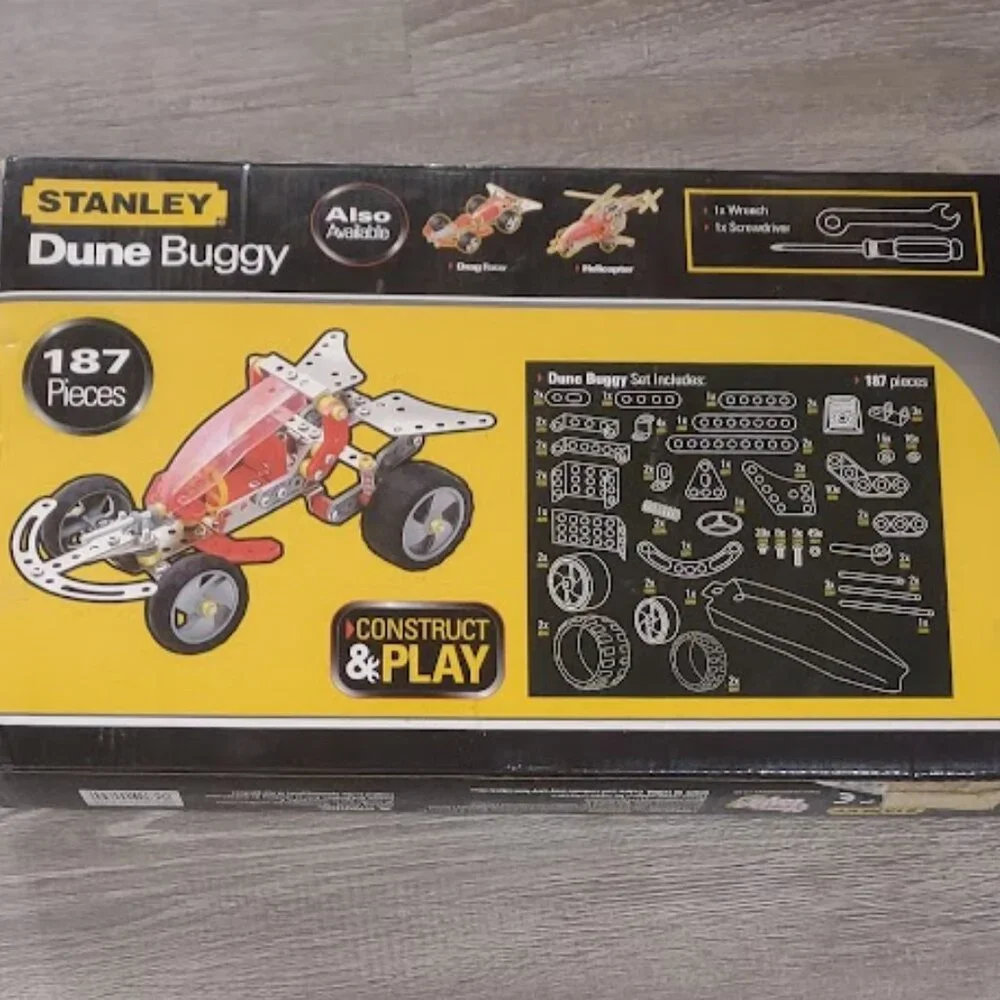 STANLEY DUNE BUGGY MODEL CONSTRUCT & PLAY 187 PIECES NEW OPEN BOX BOX BOX DAMAGE